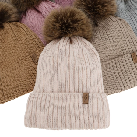 Czapka zimowa damska, amarantowa, z wełną merino, Zamira-4