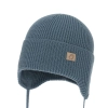 Czapka zimowa, jesienna, wiosenna dla chłopca, 100% wełniana merino, wiązana, niebieska Bakadi-1