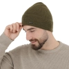 Czapka zimowa męska, zielona, 100% wełniana merino, Memfis-3
