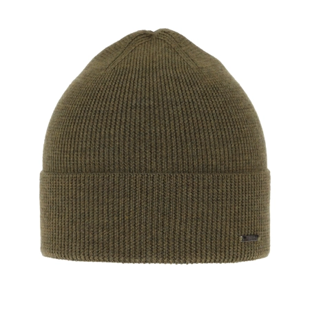 Czapka zimowa męska, zielona, 100% wełniana merino, Memfis-2