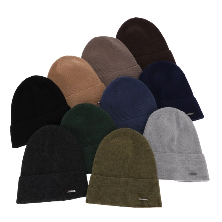 Czapka zimowa męska, zielona, 100% wełniana merino, Memfis-5