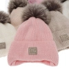 Czapka zimowa dla dziewczynki, morelowa, wiązana, 100% wełniana merino, Jena-3