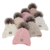 Czapka zimowa dla dziewczynki, różowa, wiązana, 100% wełniana merino, Jena-3