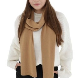 Szalik zimowy damski, camel, wełna merino z kaszmirem, Irenia-1