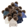 Czapka i komin dla chłopca, zimowy komplet, szary, 100% wełniany merino, podszyty polarem wełnianym, Lumio-4