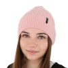 Czapka zimowa, jesienna, wiosenna damska, różowa, 100% wełniana merino, Megan-5