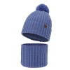 Czapka i komin dla chłopca, zimowy komplet, 100% wełniany merino, z podszyciem bawełnianym, niebieski Tolmar-2
