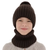 Czapka i komin dla chłopca, zimowy komplet, 100% wełniany merino, z podszyciem bawełnianym, niebieski Tolmar-4