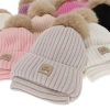 Czapka i komin dla dziewczynki, zimowy komplet, kremowy, 100% wełniany merino, wiązany, podszyty bawełną, Malesia-3