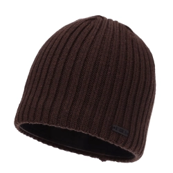 Czapka zimowa męska, brązowa, z wełną merino Adagio-1