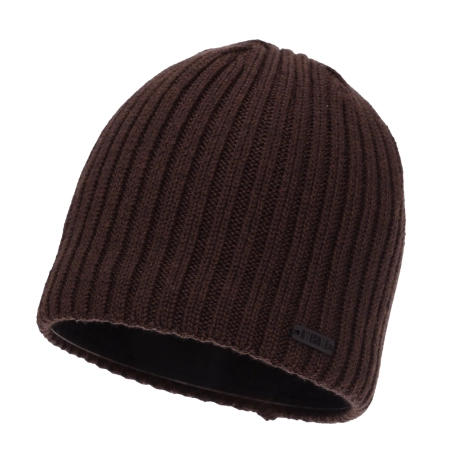 Czapka zimowa męska, brązowa, z wełną merino Adagio-1