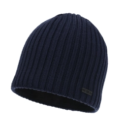 Czapka zimowa męska, granatowa, z wełną merino Adagio-1