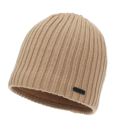 Czapka zimowa męska, camel, z wełną merino Adagio-1