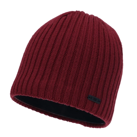 Czapka zimowa męska, bordowa, z wełną merino Adagio-1