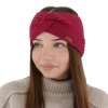 Opaska zimowa damska, amarantowa, 100% wełniana merino Veka-1