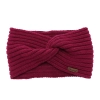 Opaska zimowa damska, amarantowa, 100% wełniana merino Veka-2