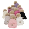 Czapka i komin dla dziewczynki, zimowy komplet, fioletowy, 100% wełniany merino, wiązany, podszyty bawełną, Malesia-4
