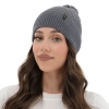 Czapka zimowa, jesienna, wiosenna damska, ciemnoszara, 100% wełniana merino Megan-1
