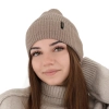Czapka zimowa, jesienna, wiosenna damska, ciemnoszara, 100% wełniana merino Megan-7