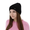 Czapka jesienna, zimowa damska, beżowa, wełna merino z kaszmirem, Sindra-6