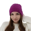 Czapka jesienna, zimowa damska, fioletowa, wełna merino z kaszmirem, Sindra-1