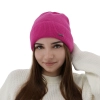 Czapka jesienna, zimowa damska, fioletowa, wełna merino z kaszmirem, Sindra-7