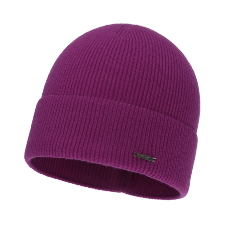 Czapka jesienna, zimowa damska, fioletowa, wełna merino z kaszmirem, Sindra-2