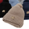 Czapka i komin dla chłopca zimowy komplet, niebieski, 100% wełniany merino, podszyty bawełną, wiązany Masil-3