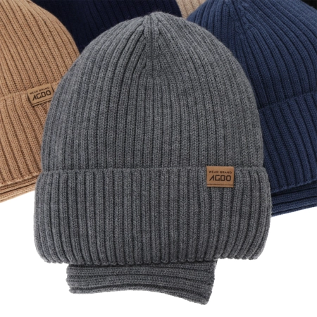 Czapka i komin dla chłopca, zimowy komplet, 100% wełniany merino, z podszyciem z wełny merino, niebieski Domin-3