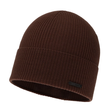 Czapka wiosenna, jesienna męska, brązowa, 100% wełniana merino Fleur-2