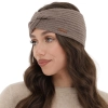Opaska zimowa damska, jasnobrązowa, 100% wełniana merino Veka-5