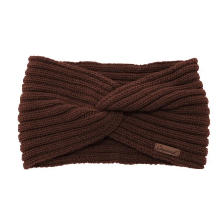 Opaska zimowa damska, brązowa, 100% wełniana merino Veka-2