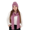 Czapka i szalik damski zimowy komplet, beżowy, 100% wełniany merino Melpomena-12