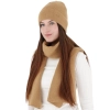 Czapka i szalik damski, zimowy komplet, camel, Rava-1