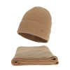 Czapka i szalik damski, zimowy komplet, camel, Rava-2