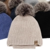 Czapka i komin dla chłopca, zimowy komplet, jasnobeżowy, 100% wełniany merino, podszyty wełnianym polarem, wiązany Danny-4