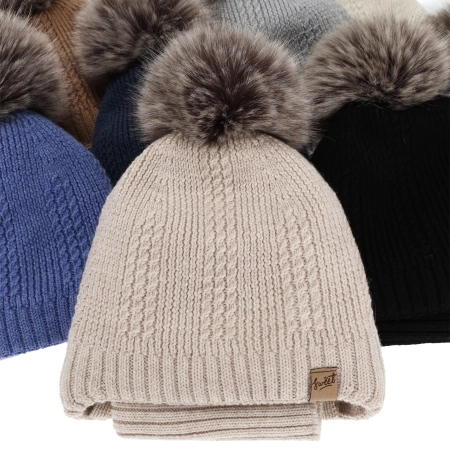 Czapka i komin dla chłopca, zimowy komplet, błękitny, 100% wełniany merino, podszyty wełnianym polarem, wiązany Danny-2