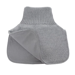 Golf zimowy dla chłopca, 100% wełniany merino, podszyty bawełną, szary Tiket-1