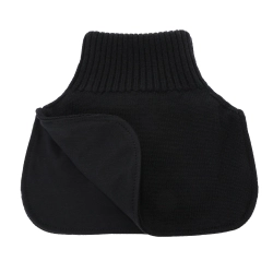 Golf zimowy dla chłopca, 100% wełniany merino, podszyty bawełną, czarny Tiket-1