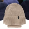 Czapka i komin dla chłopca, zimowy komplet, 100% wełniany merino, z podszyciem z wełny merino, niebieski Harbin-3