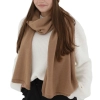 Szalik zimowy damski, camel, 100% wełniany merino Elonia-1