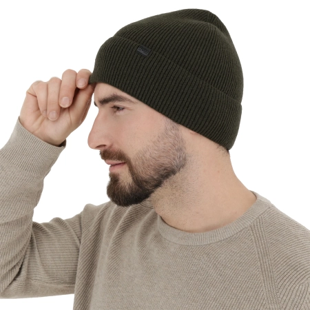 Czapka zimowa męska, khaki, wełna merino z kaszmirem, Arwen-4