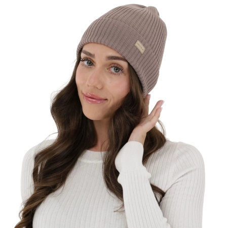 Czapka damska zimowa, wiosenna, beżowa, 100% wełniana merino Sophie-3