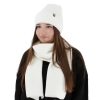 Czapka i szalik damski, zimowy komplet, biały, Shasta-1