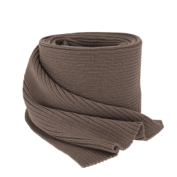 Szalik zimowy damski, brązowy, 100% wełniany merino, Jessica-1