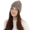 Czapka zimowa, jesienna, wiosenna damska, brązowa, 100% wełniana merino Megan-1