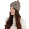 Czapka zimowa, jesienna, wiosenna damska, brązowa, 100% wełniana merino Megan-3