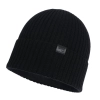 Czapka męska jesienna, wiosenna, czarna, 100% wełniana merino, bezszwowa Foggy-2