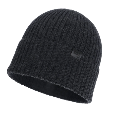 Czapka męska jesienna, wiosenna, ciemnoszara, 100% wełniana merino, bezszwowa Foggy-2