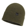 Czapka męska jesienna, wiosenna, khaki, 100% wełniana merino, bezszwowa Foggy-2
